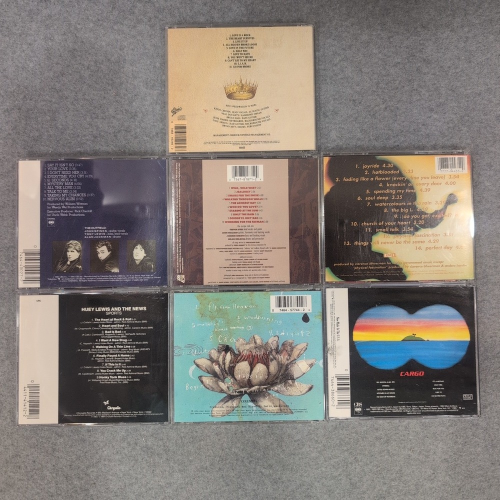 80–90s Alt Rock 7 CD Lot REO Speedwagon Huey Lewis Toad Wet Sprocket Roxette - Picture 2 of 2